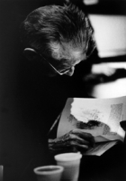 Samuel Beckett photographed at Rive