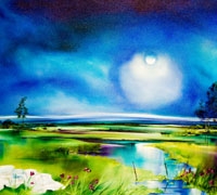 Moon Over Curragh Line, Co. Galway