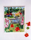 Pond and Nastursiums - Margaret Watson