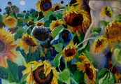 Girl With Sunflowers - Kenneth Webb