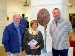Terry and Mary Smith with the artist Liam Butler