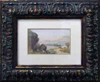 Cart on a Road by a Mountain Lake