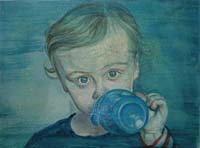 Infant Girl Drinking