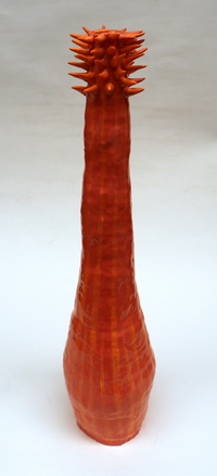 Orange and Pink Striped and Spiked Vessel