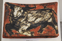 Kneeling Bull on Curved Form