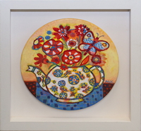 Blue and White Teapot with Butterfly