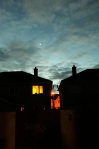 Bedroom, Lamppost, Moon and Venus