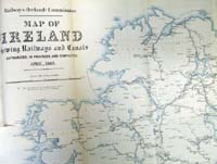 IRELAND, map of, showing Railways
