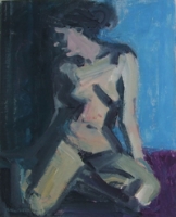 Catherine Against Blue and Purple