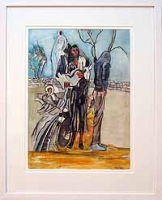 (c) Man with Child in Camp