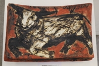 Kneeling Bull on Curved Form