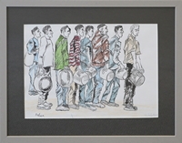 Men in Food Queue