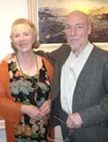 Artist Rosemary Carr with Tim Robinson, who opened the exhibition