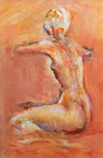 Nude with Red Bow by Jim Kinch
